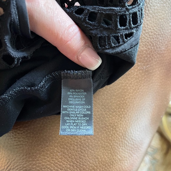 WHBM Black Cut Out Detail Top - Picture 7 of 7